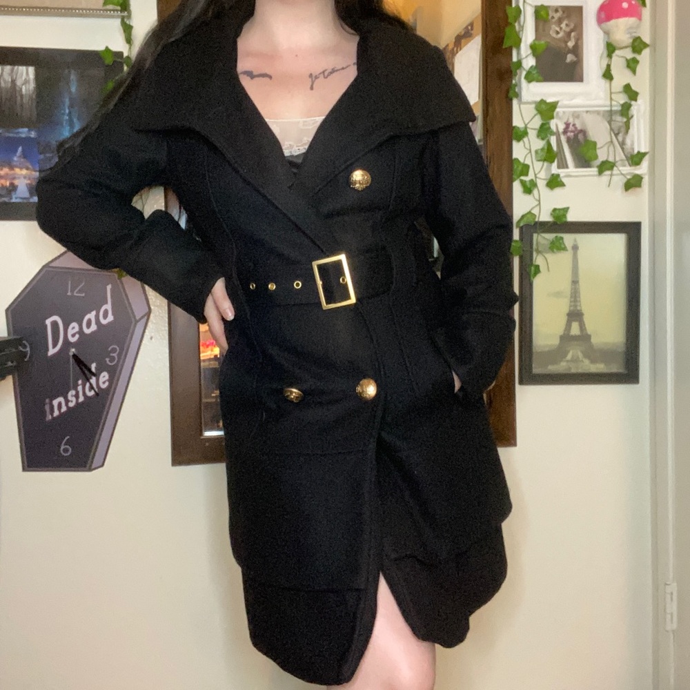 BEAUTIFUL Thick Heavy High Quality Wool Winter Snow Cold Weather Layered Coat - Picture 5 of 13